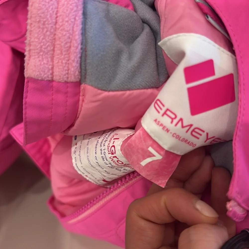 Magenta pink one piece snow suit size 7 - Picture 7 of 7